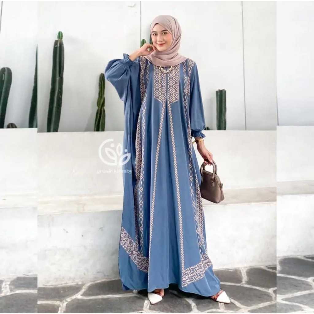 Kaftan Hajar Super Jumbo Rayon Busui Kaftan Batik Lengan Panjang Kaftan Wanita Jumbo Daster Kaftan
