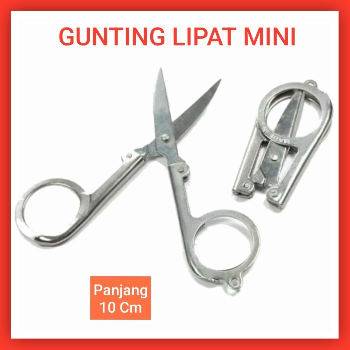 

Gunting lipat kecil saku / mini Folding Scissors Stainless steel 10Cm