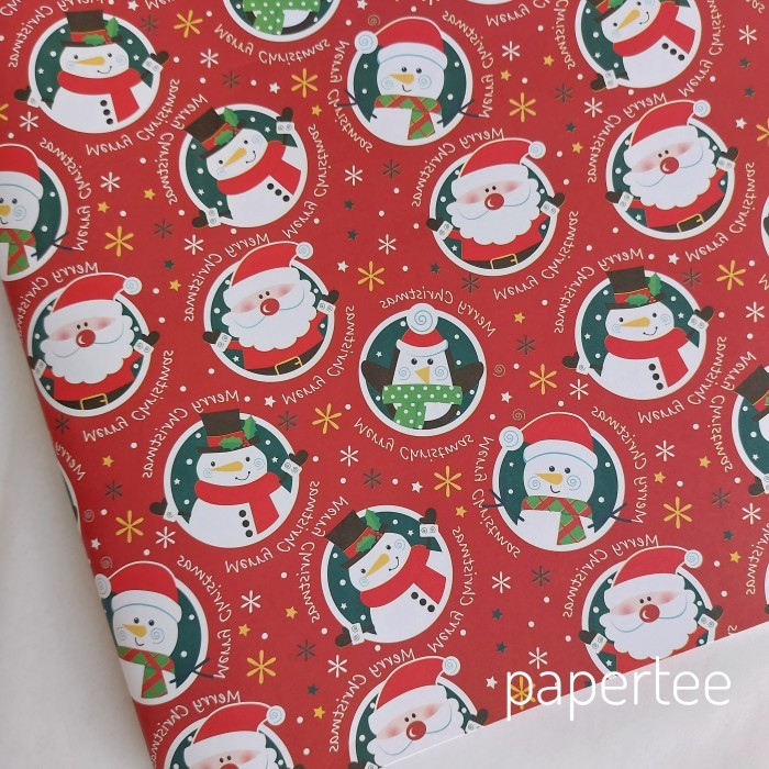 

Kertas Kado Natal Snowman Pohon Cemara Dekorasi Natal
