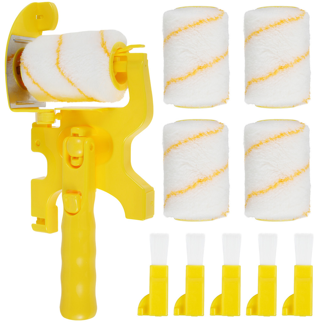 

Paint Edger Roller Brush Kit Plastic Wall Paint Roller Multifunctional House Decoration Painting Brush Hand-Held Paint Edger