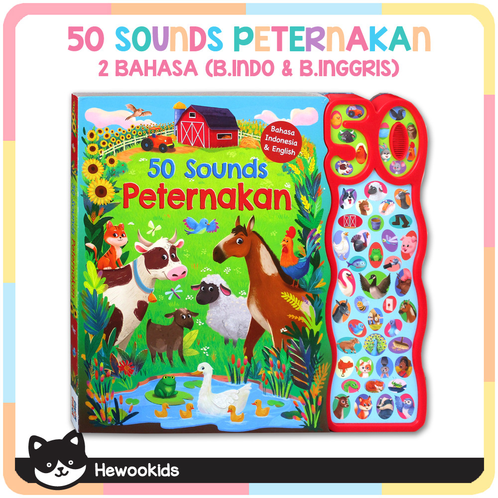 50 Sounds Peternakan Sound Board Book (Bahasa Indonesia & English) [GinukGinuk]