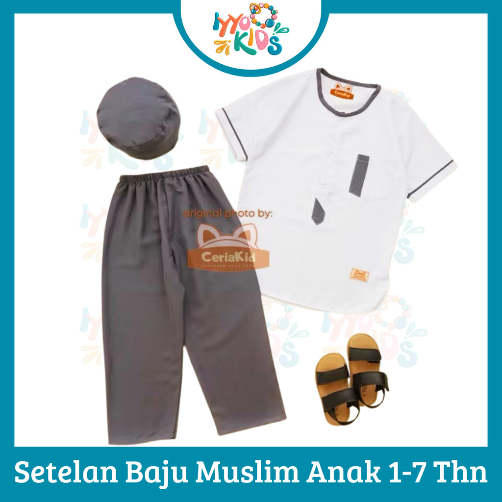 IYYO KIDS | PK60 (1-7 Tahun) BIMA Setelan Baju Muslim Kurta Koko Anak Bayi Laki Laki Terbaru Bahan L