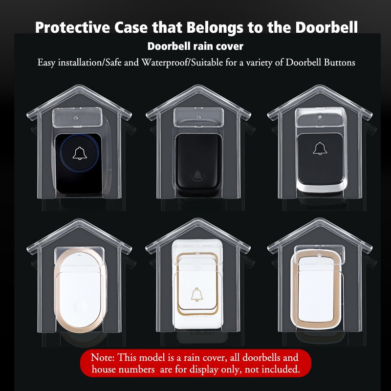 

RB Casing Bel Pintu Tahan Air Transparan Penutup Bel Anti Air Rain Cover Door Bell Elegant/Casing