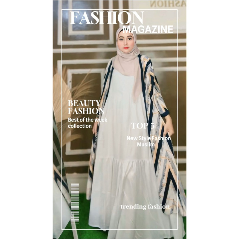 One set Kamila Outer Midi Dress Premium | Busui Friendly | Bahan Rayon Twill | Modern Kondangan