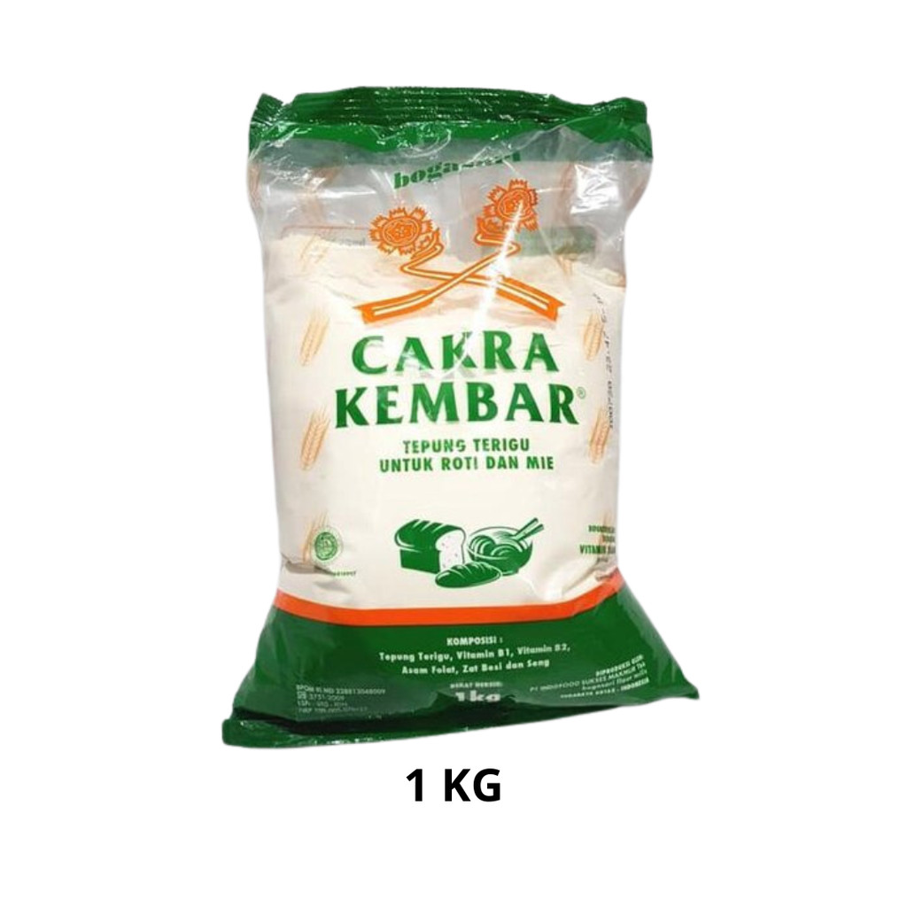 

Tepung Cakra Kembar 1 Kg Kemasan Transparan
