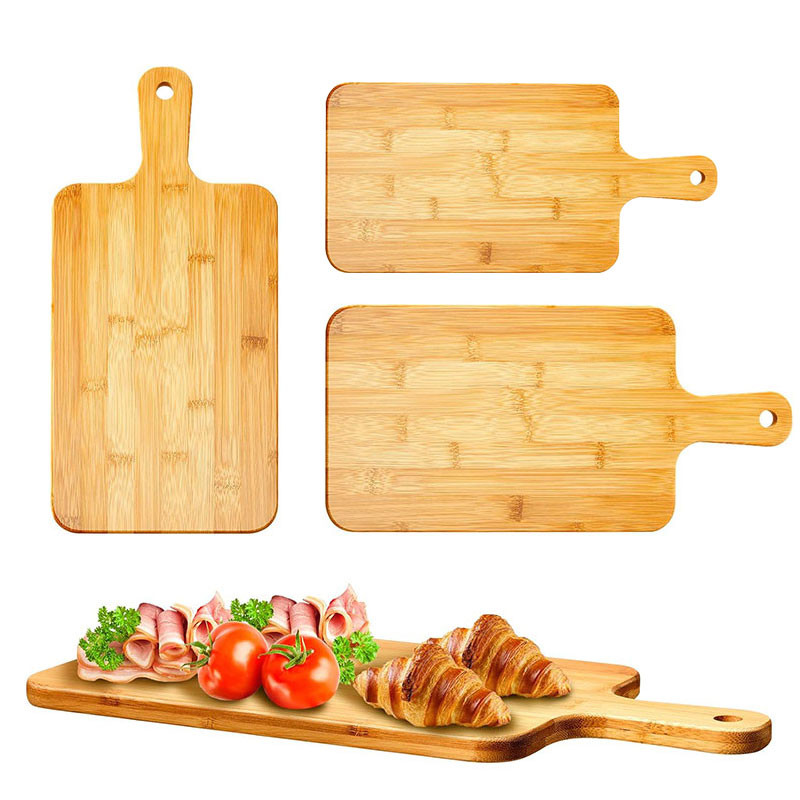 

Bamboo Cutting Board with Handle Large Wooden Serving Board Kitchen Chopping Boards for Pizza Vegetables Meat