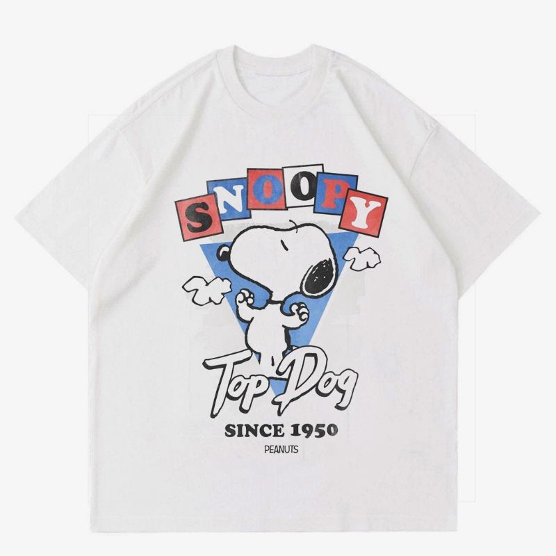 KAOS VINTAGE SNOOPY SINCE 1950 | T-SHIRT WHITE OVERSIZED 24s | KAOS OVERSIZE PRIA DAN WANITA | BAJU 