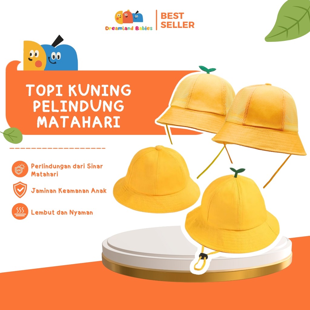 Topi Kuning Anime Topi Kuning Jepang Topi Pantai Anak Premium Anti UV Lucu Sinchan Anime By