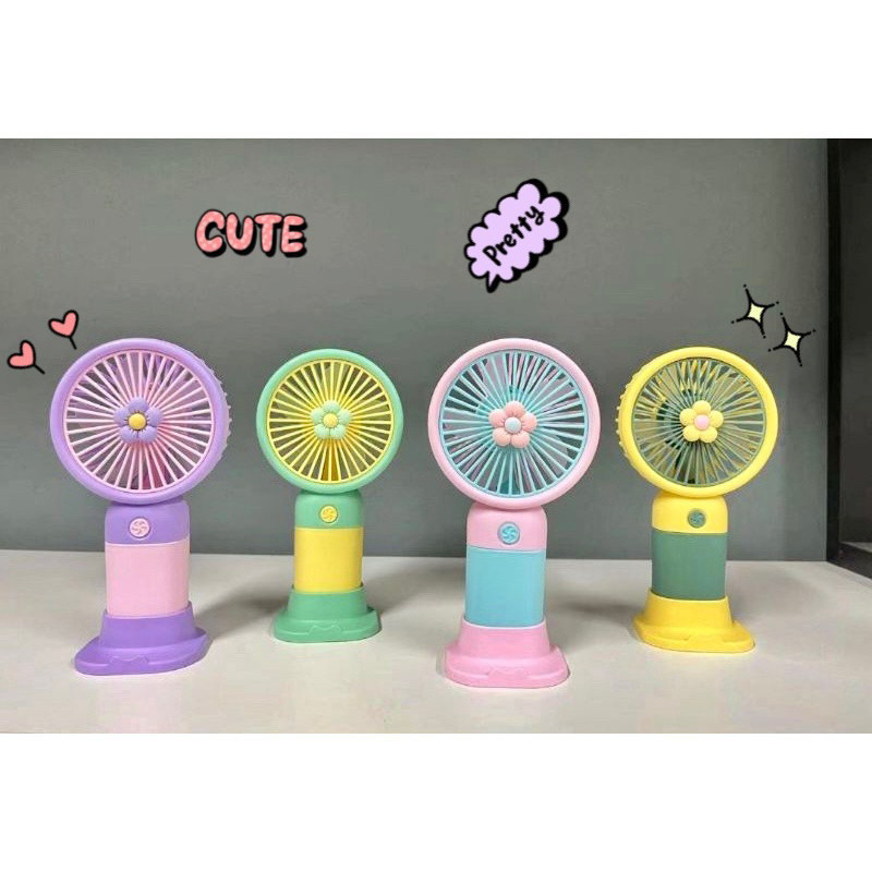 Kipas Angin Genggam Mini Portable Bentuk Buah / Kipas Mini Bunga / Kipas Angin Lucu Karakter Sanrio 