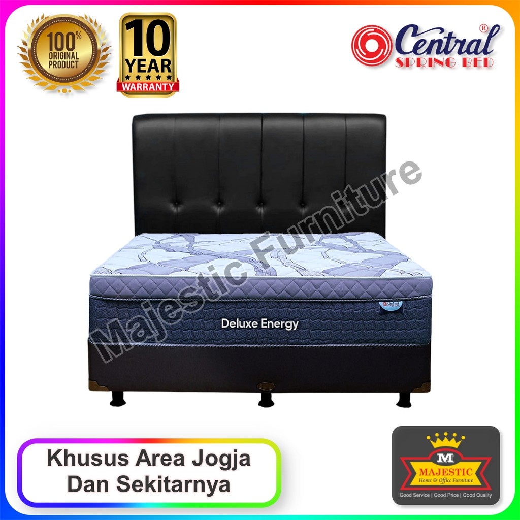 Set Spring Bed Central Deluxe Energy - Oscar X1 - 90/100/120/160/180/200 - Jogja (Tebal 33 cm, Garan