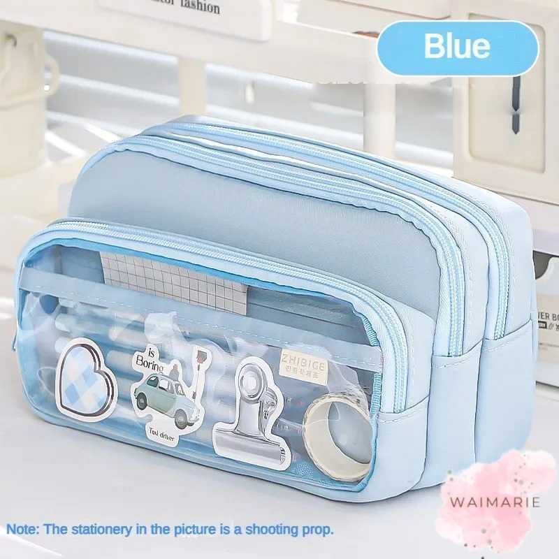

ZHIBIGE Tempat Pensil Multi Layer Pencil Case Compact Pouch Stationary - ZH21