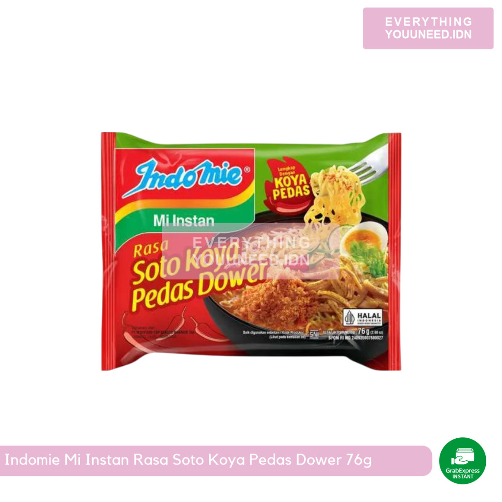 

Indomie Mi Instan Rasa Soto Koya Pedas Dower 76g