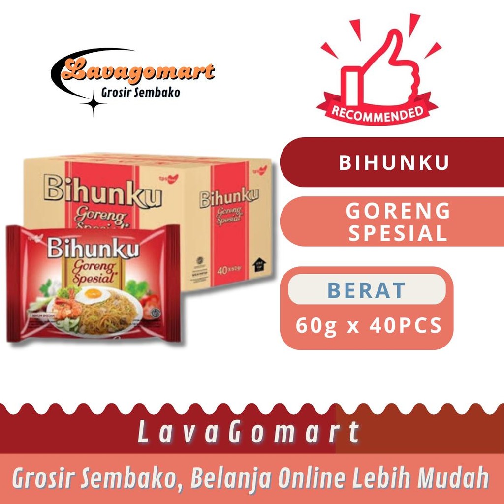 

BIHUNKU BIHUN INSTAN GORENG SPESIAL 60g - 1 DUS - LAVAGOMART - BANDUNG