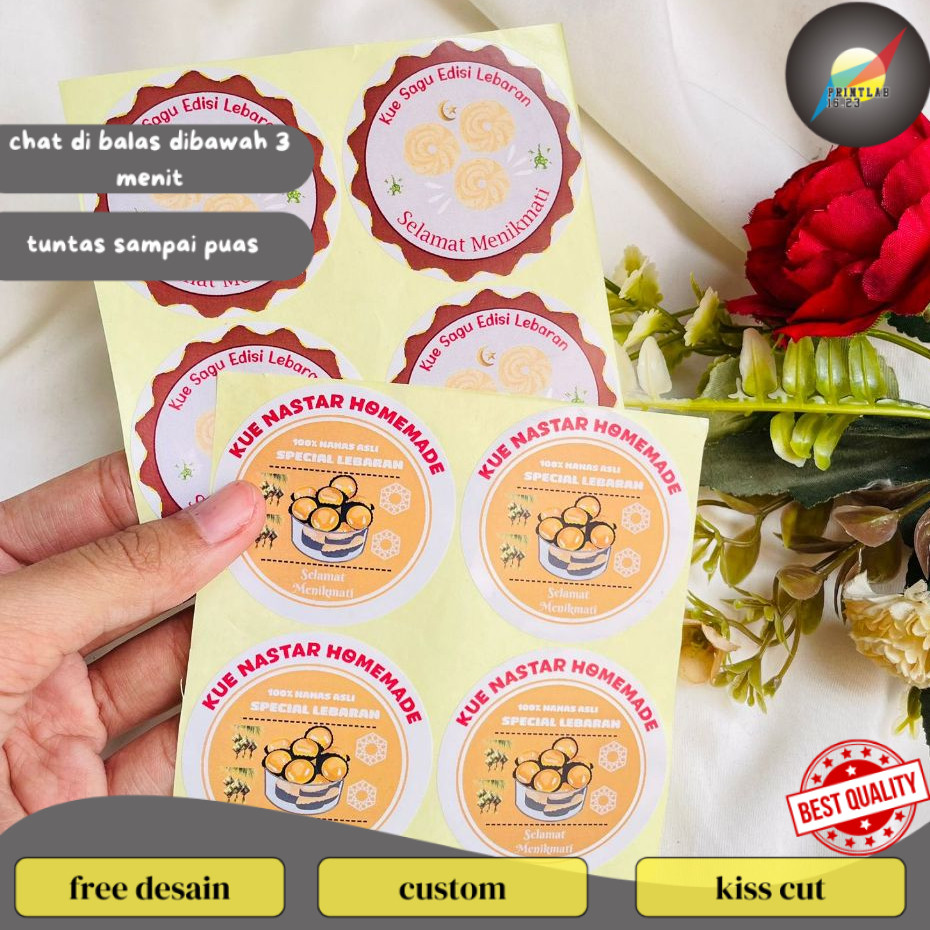 

PrintLab 9-15 Label Sticker Cookies Lebaran Stiker Toples Kue Kering Idul Fitri Bulat Chromo Murah