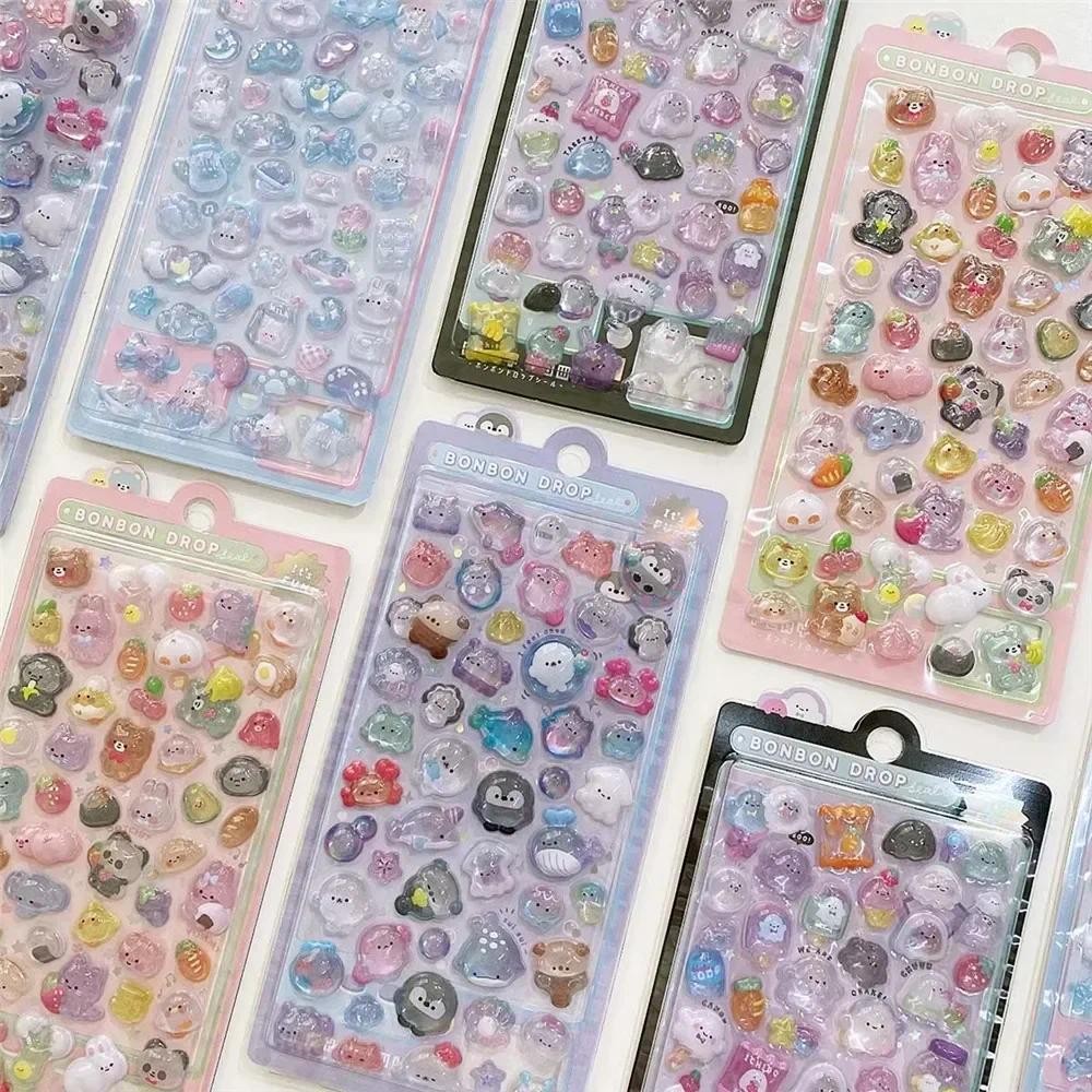 

Cute 3D Relief Stickers - Ghost Rabbit Drop Design for Scrapbooking, Diary & Craft Decor, Aesthetic DIY Stationery Set!