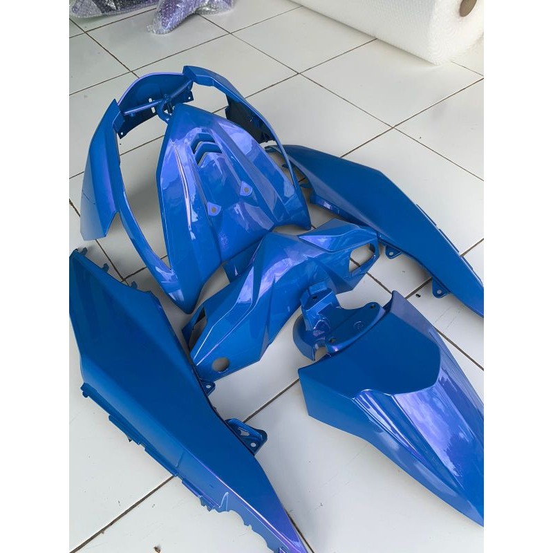 body beat fi full body halus warna biru lembayung ungu Costum cat body motor beat fi