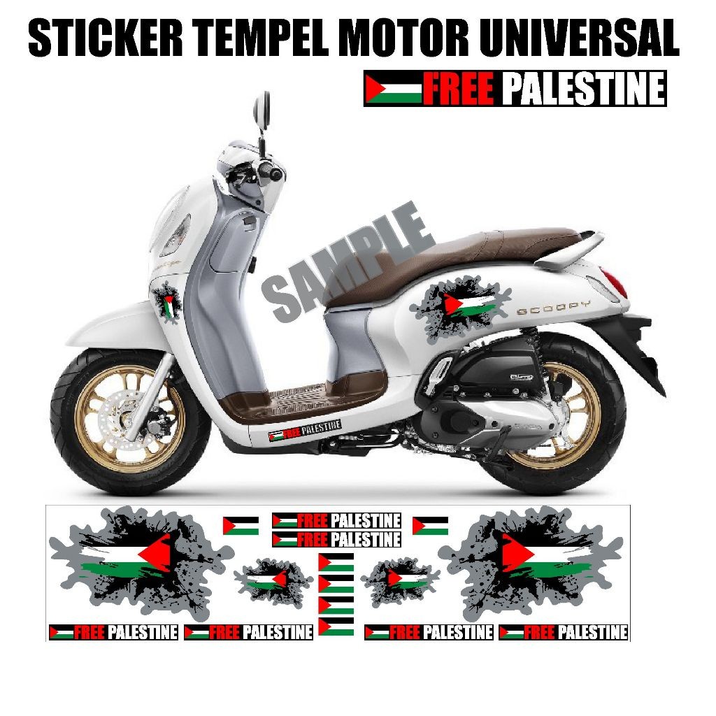 STIKER STICKER MOTOR UNIVERSAL FREE PALESTINE - STIKER TEMPELAN MOTOR FREE PALESTINE STIKER PALESTIN