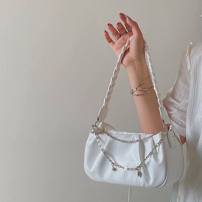 Tas cewek Tas Selempang Wanita Tas Cewek Rantai Woven Strap Shoulder Bag 2024simpel kecil murah