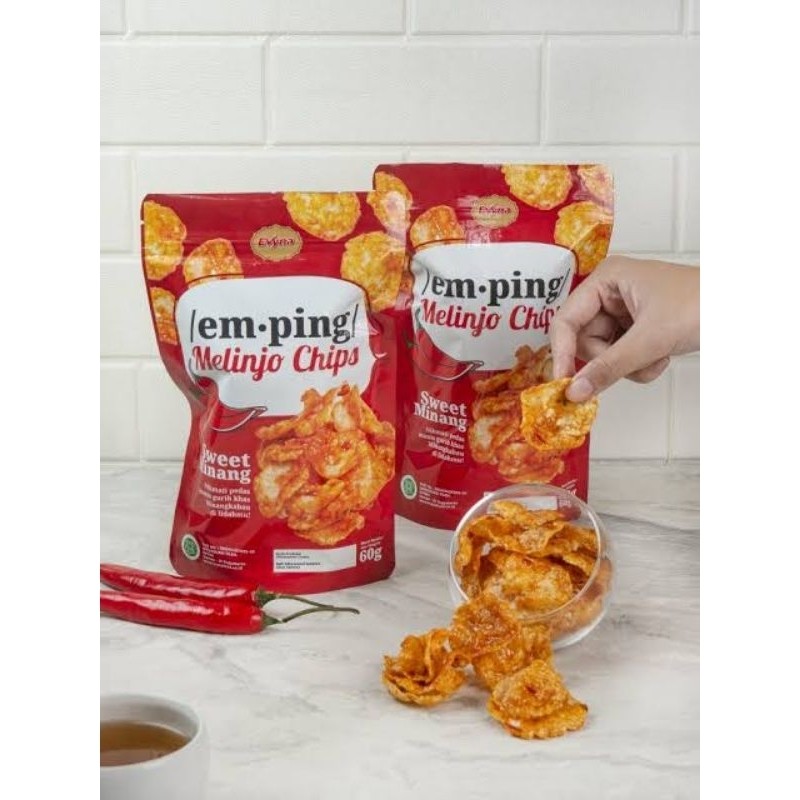

evyna emping camilan keripik pedas Manis melinjo Sweet minang 60gr
