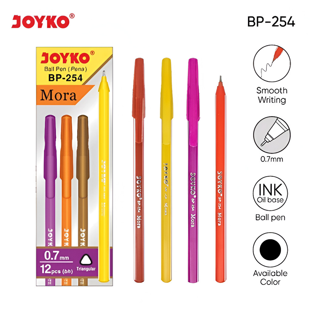 

(12pcs) Ball Pen Pulpen Pena Joyko BP-254 Mora 0.7 mm - Pulpen Joyko Mora BP 254 0.7MM
