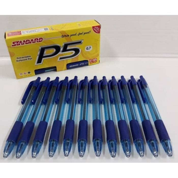 

[Promo]-BEST SELLER Ballpoint Standard P5 0,7 Biru (Pack 12 Pcs)