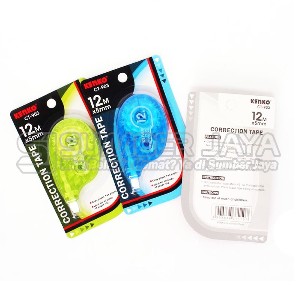 

Kenko CT-903 Correction Tape Roll CT-903 Type-Ex Correction Tape 12 Meter