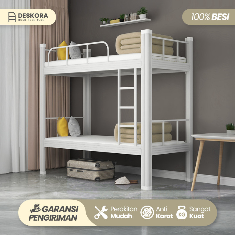 Ranjang Tingkat 2 Susun Dipan Tempat Tidur 100% Besi Anti Karat Minimalis Garansi| Deskora