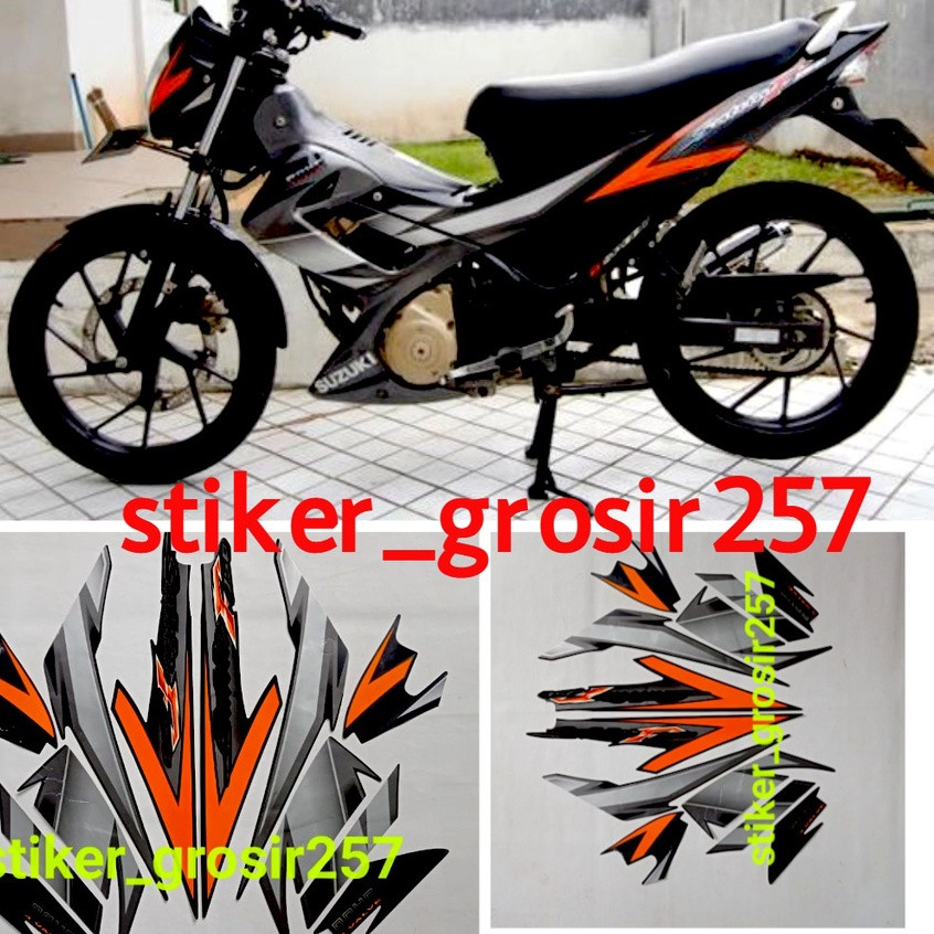 STIKER STRIPING LES LIS BODY SUZUKI SATRIA FU CBU 2007 2008 HITAM STANDAR