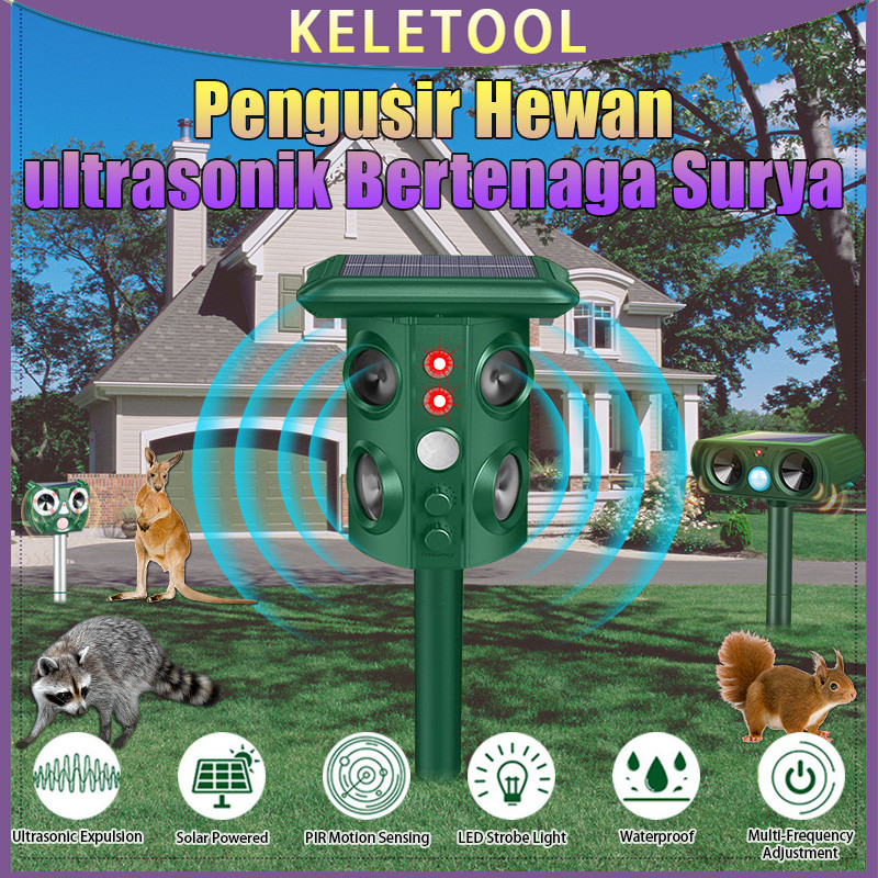 Alat Pengusir Ultrasonik Anjing Burung Binatang Solar Energy Alat Pengusir Ultrasonik 5 Mode dengan 