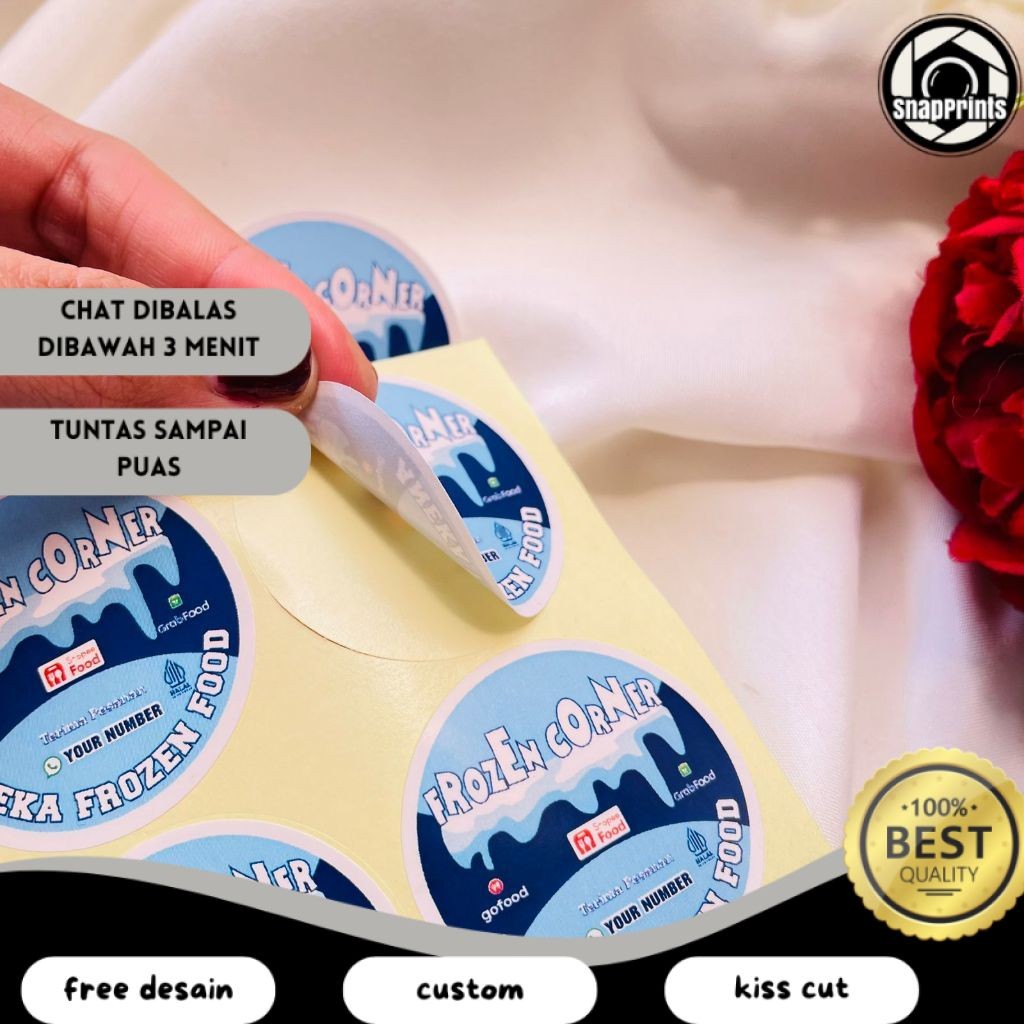 

SP 2-4 Cetak Stiker Chromo Makanan Beku Label Free Desain Frozen Food Daging Bulat Murah Uk.Kecil
