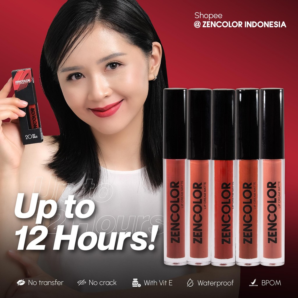 Original Zencolor Urban Lip cream Matte Moisturizer liquid lipstik