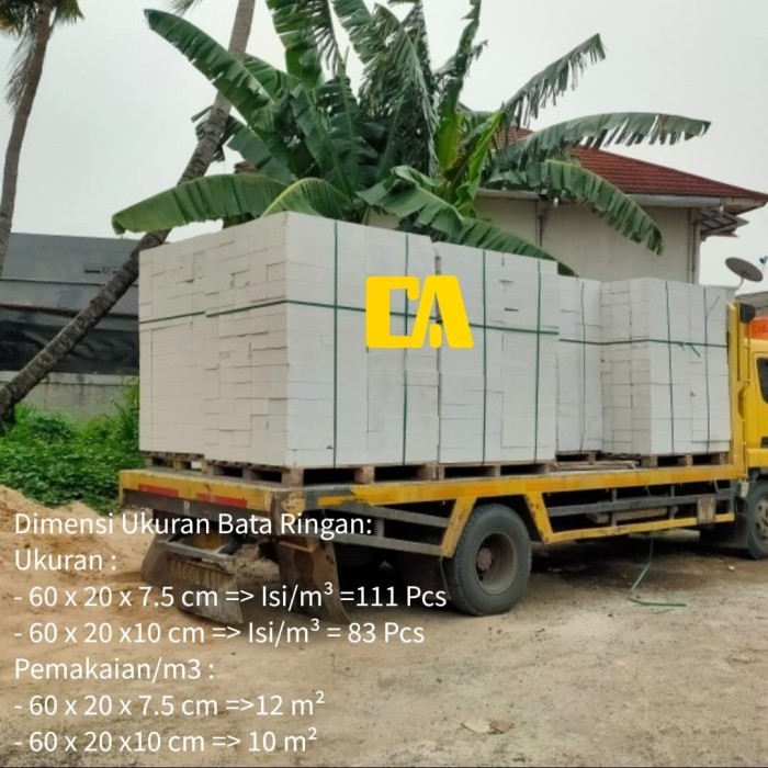 BATA RINGAN / HEBEL 7,5CM / 10CM 12.6m3 DEPOK BOGOR BEKASI