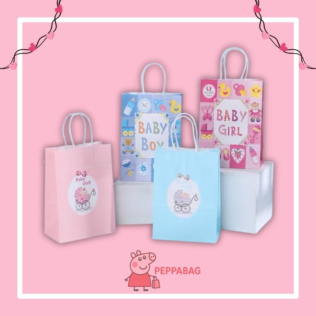 

Paper Bag Gift Cute / Paperbag Hadiah Tulisan Baby Boy Girl (15 x 8 x 21Cm) - ES0406