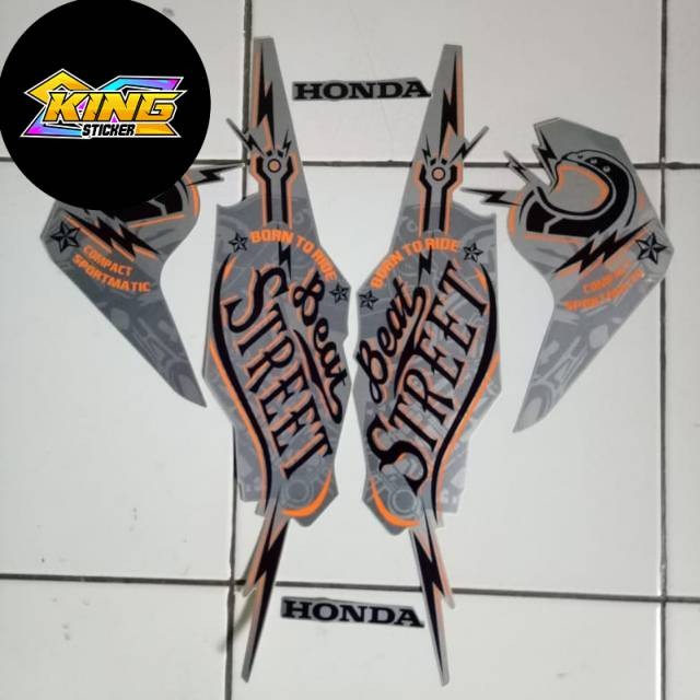 Stiker lis body motor honda beat street 2019 silver