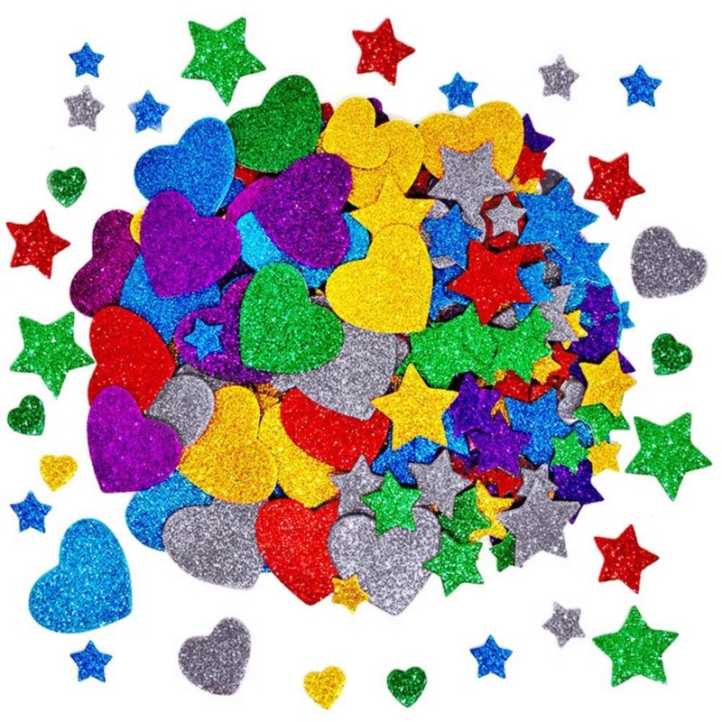 

50pcs/pack 3D Mix Color Glitter Foam Self-Adhesive EVA Star Stickers Scrapbooking DIY Kindergarten Party Decoration Kids Toys