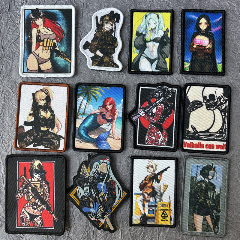

Beauty Printed Patch on Clothes Tactical Morale Badge Hook and Loop Girl Military Patches Backpack Stickers Applique