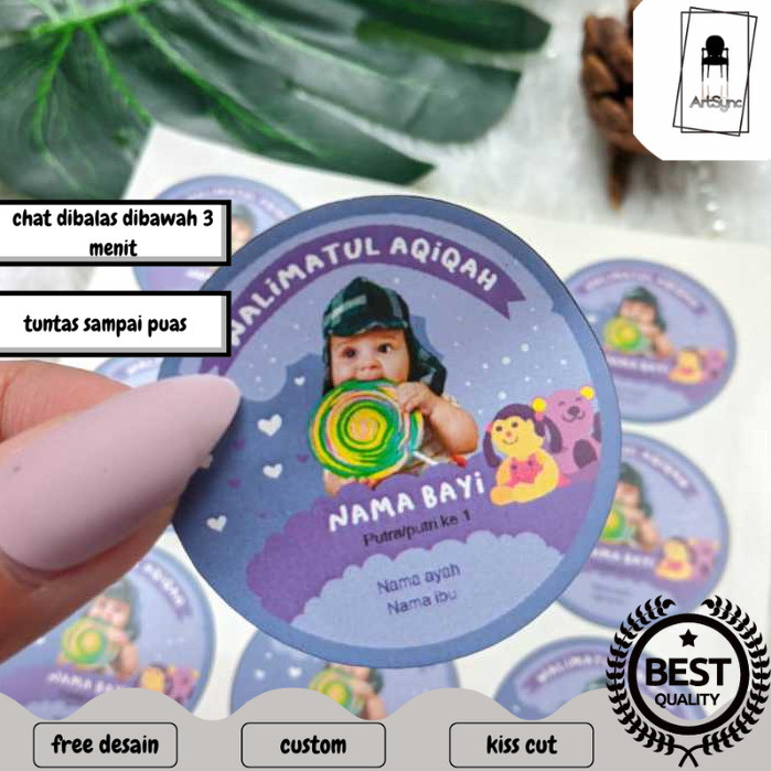 

Syncart 5-8 Sticker Label Bulat Aqiqah Bayi Sticker Bulat Aqikah Stiker Akikah Anak Chromo