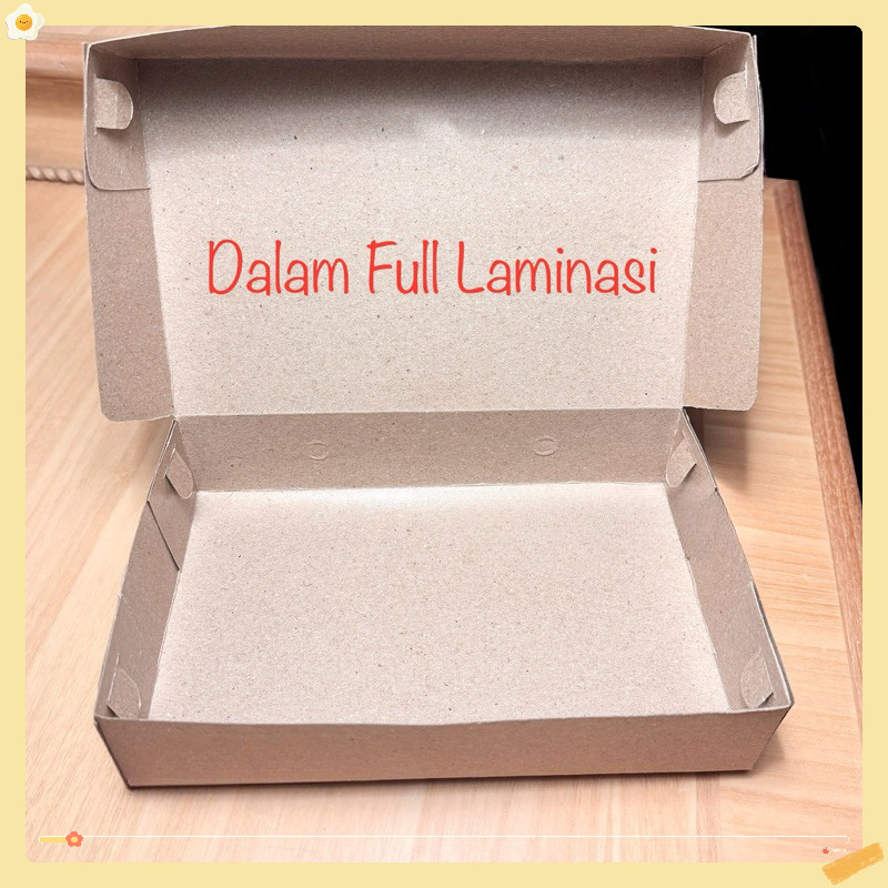 

（100pcs）Dus Martabak/Brownies/Kue Laminasi Kraft 290gsm 21x13.5x4.5cm - Tebal Anti Remuk, Cocok untuk Usaha Kue, Catering & Olshop Makanan