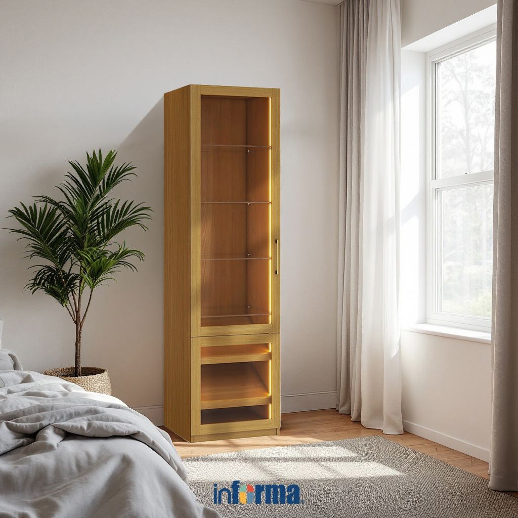 Informa Kenn Kabinet Sepatu & Tas 1 Pintu - Cokelat Display Cabinet Kabinet Koleksi Pajangan Tas Sep