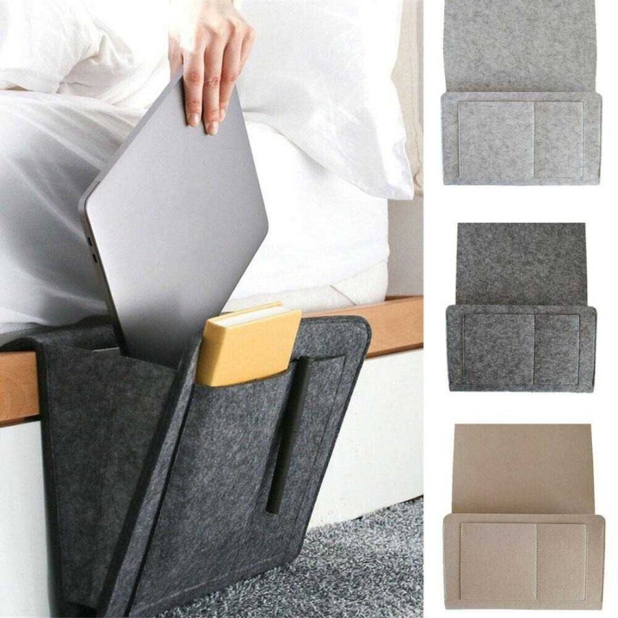 Tas Tempat Penyimpanan Hp Remote Buku Tab Kacamata Samping Kasur Tidur Ranjang Jepit Organizer Tidur