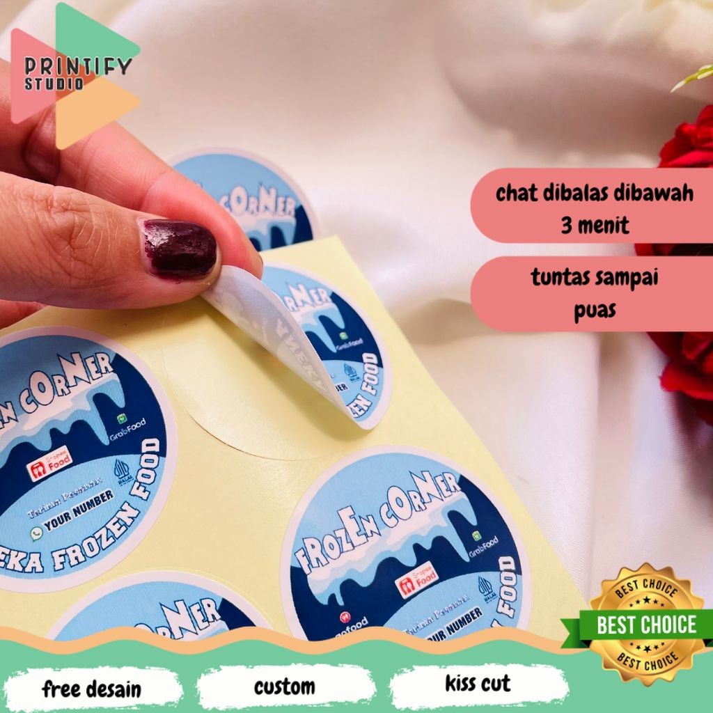 

Printify 2-4 Cetak Stiker Chromo Makanan Beku Free Desain Frozen Food Daging Bulat Murah Uk.Kecil
