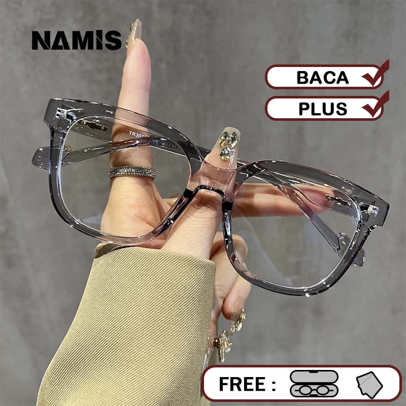 Namis Kacamata Baca Plus Anti Radiasi Blueray Pria Wanita Besar Frame Kaca Mata Optik 30125
