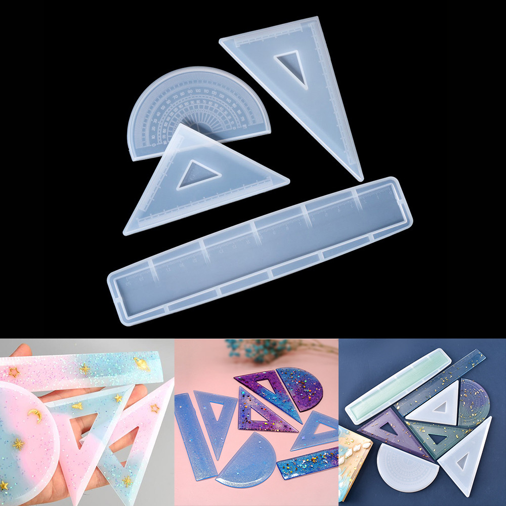 

Rectangle Triangle Ruler Transparent Silicone Mold Student Ruler Resin Epoxy Mould For DIY Handmade Craft Tool Wholesale