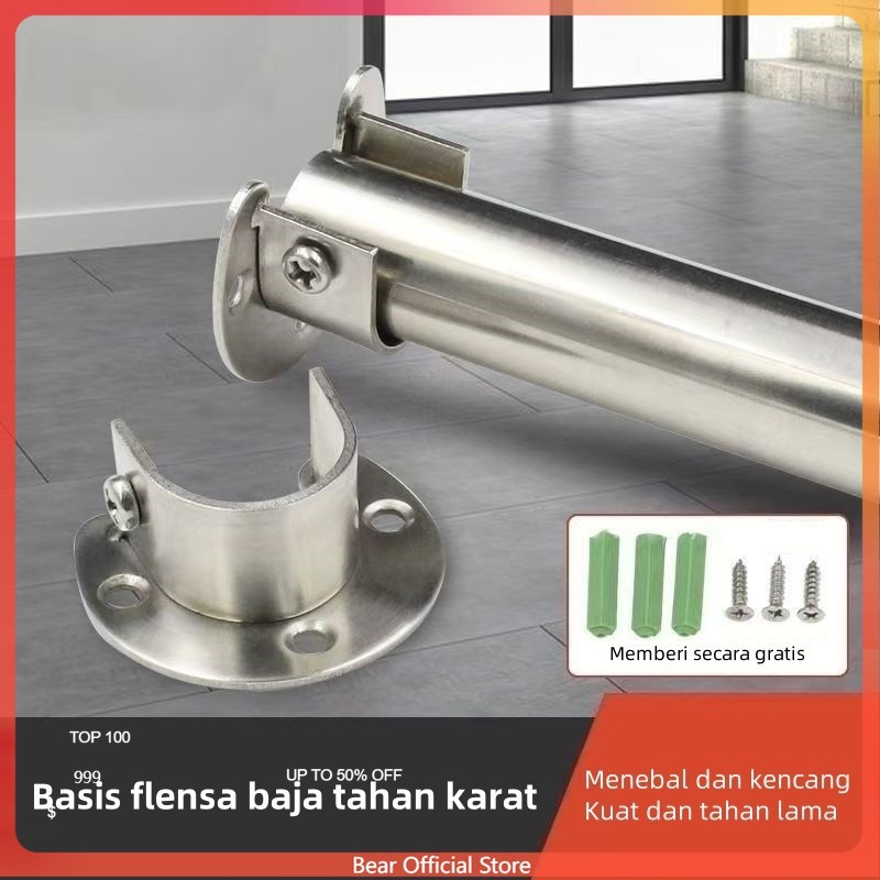 Bracket Pipa Gantungan Baju 25 / 32mm Bracket Pipa Besi Kuping Gantungan Lemari