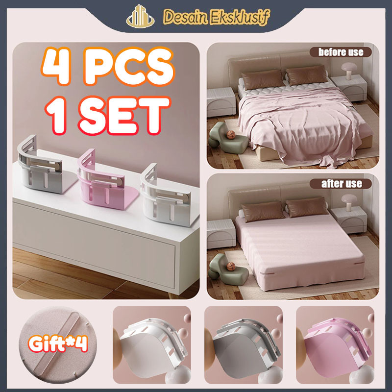 1 Et Ii 4 Pc Jepit Prei Aurjepitan Preibed Heet Gripinviible Bed Heet Holder Clip