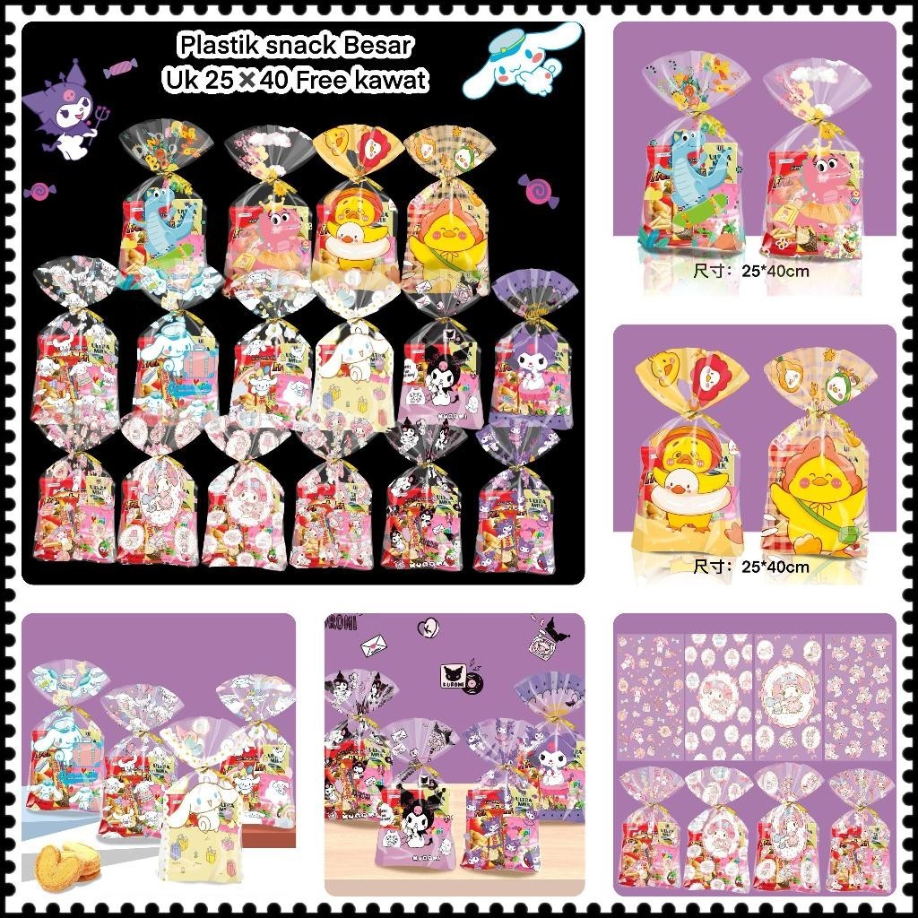 

SYQ (Isi 10) Plastik Snack Ulang Tahun (ultah) ukuran 25x40cm | Plastik bingkisan snack Karakter Kartun | Plastik Opp Plastik ulta Snack