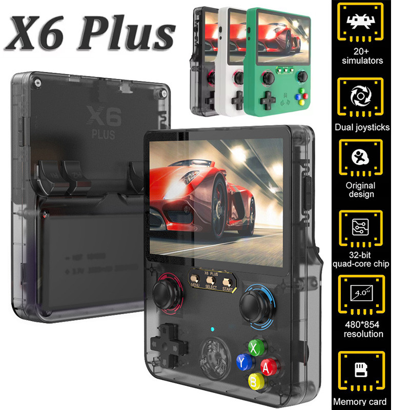 Handheld Game Console 4 inch IPS Retro Video Game Player built-in 15000+ Games X6 Plus PSP Classic G