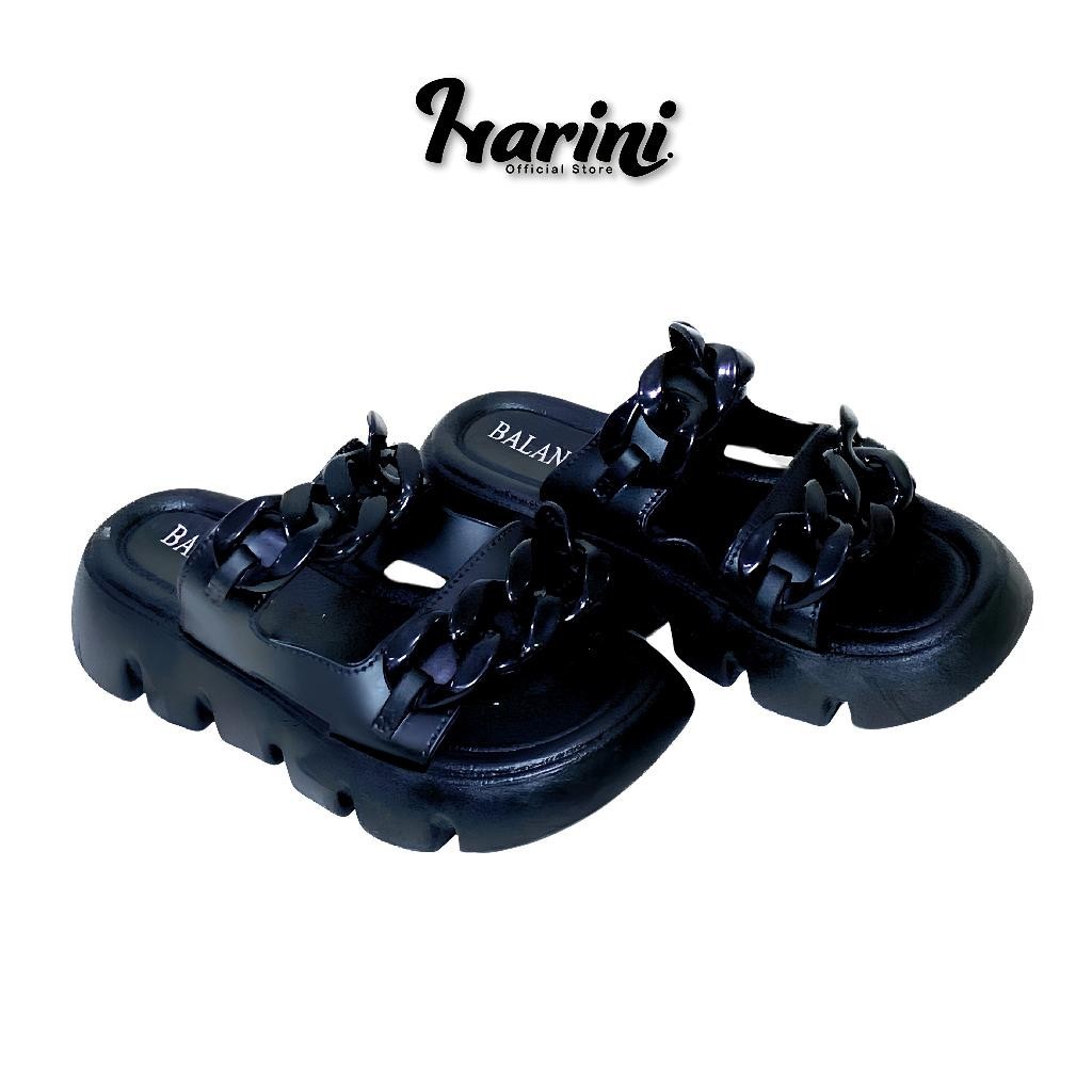 Sandal Slop Wedges Jelly Wanita – Karet PVC Motif Rantai, Import Kekinian Balance 2312