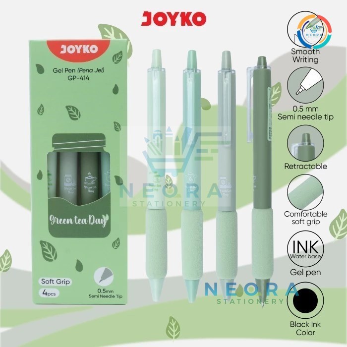 

Joyko Gel Pen Pulpen Pena GP 414 Green Tea isi 4 Pen | @ 1 Box