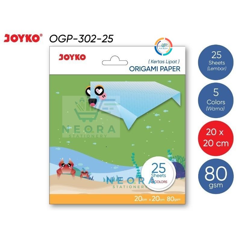 

Joyko Origami Kertas Paper 20x20cm OGP 302-25 | @1 Pad 25 Lbr